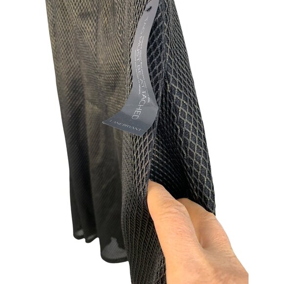 Lane Bryant 14/16 Black Mesh Print A-Line Metalic Fit & Flare Dress 14/16 NWT 76 - Picture 4 of 9